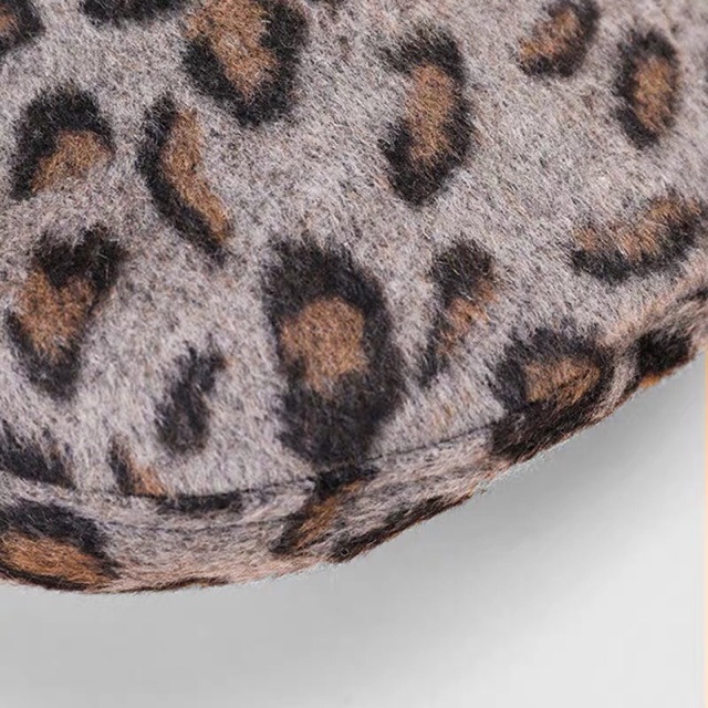 Mũ beret hoạ tiết da beo phong cách hàn quốc  - Khăn turban