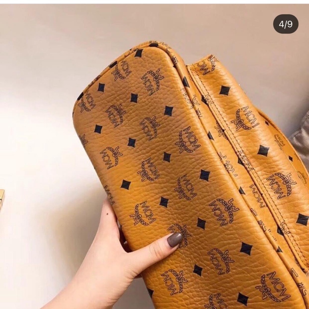 Balo MCM, Balo da MCM hàng unisex size 40, chất da cao cấp