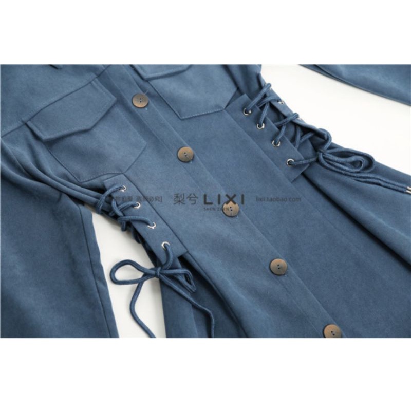 ĐẦM RÚT EO DÀI TAY THIẾT KẾ