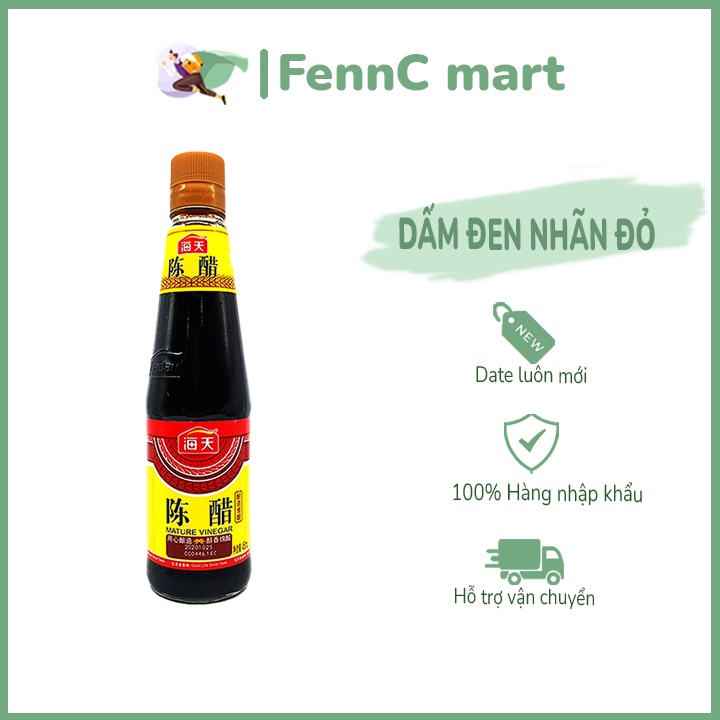 Dấm Đen Nhãn Đỏ Dấm đen lên men thượng hạng Hải Thiên Haday 450ml 1.9L FENNC