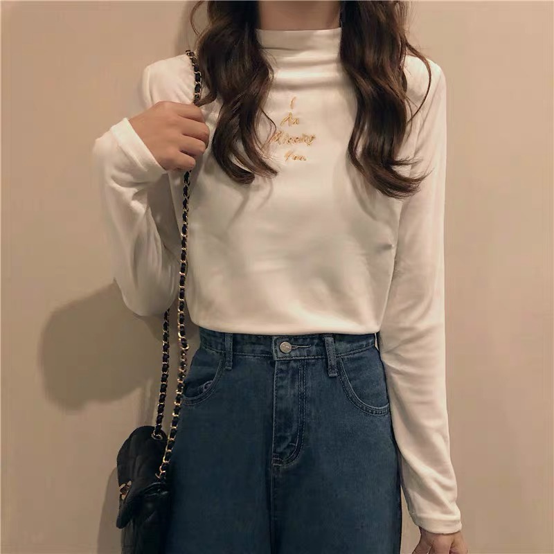 [Hàng quảng Châu]SP6965 Áo giữ nhiệt nhung thêu chữ I Miss U
