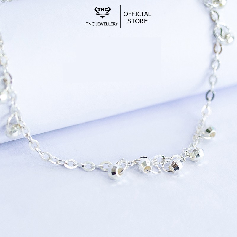 Vòng tay bạc TNC JEWELLERY viên đá tròn cho nữ