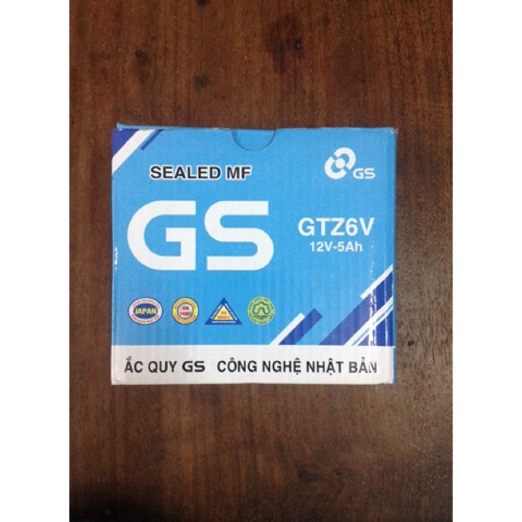 Bình điện (có hàng) GS GTZ6V 12V-5Ah Airblade 125 , FX nhật , Max Kawasaki , SH mode , SH Việt Nam , Nozza , Exciter 135