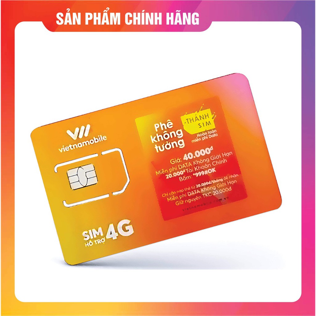 Thánh sim Vietnamobile ( mới) vào mạng miễn  phí, phí gia hạn 20k giá chỉ 31,9k