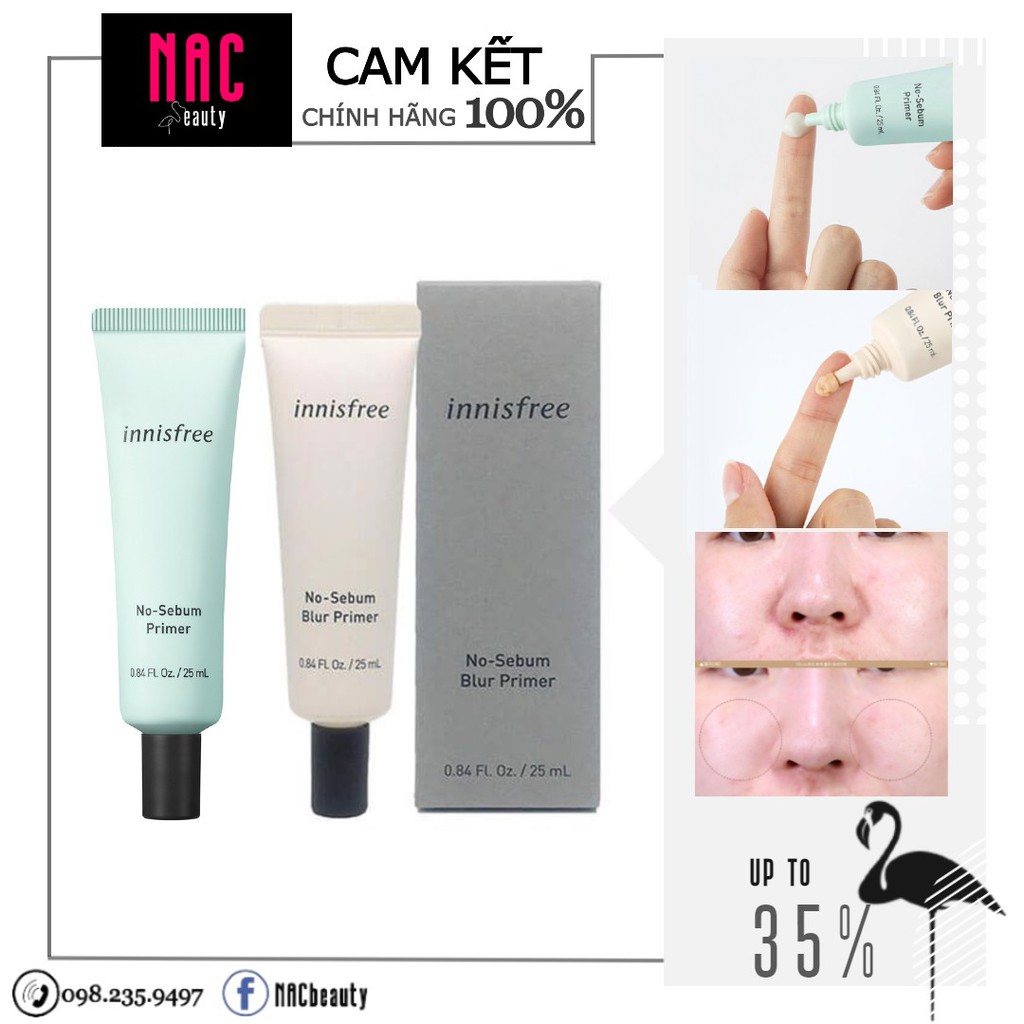 [Chính hãng] Kem lót kiềm dầu Innisfree No sebum Blur Primer/ No sebum Primer 25ml