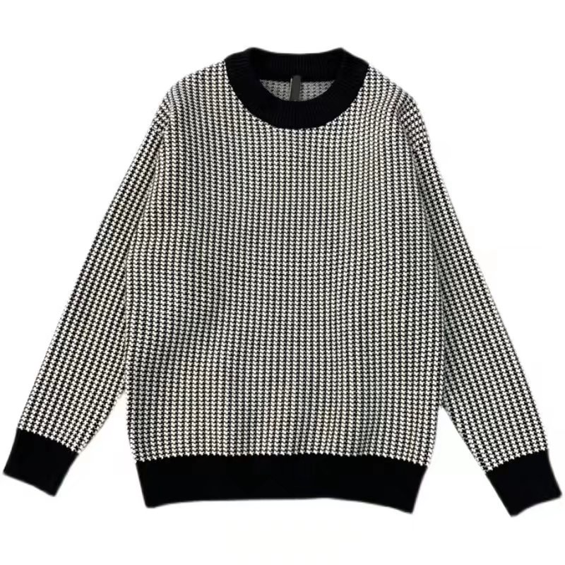 Áo Sweater Dệt Kim Cổ Tròn Phong Cách Harajuku Thời Trang Thu Đông Mới Cho Nam