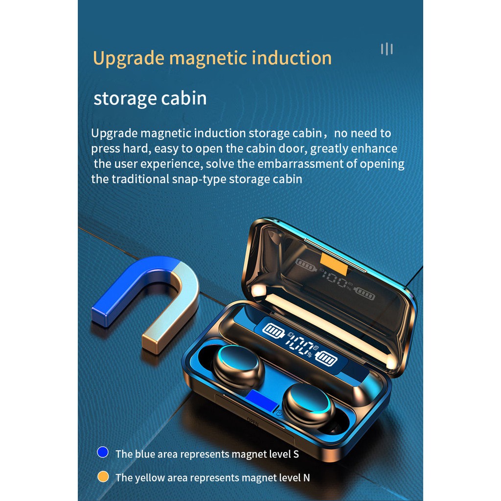 F9 Wireless Headphones TWS Bluetooth 5.0 Headsets Noise Canceling Earphone With Microphone Sports Handsfree Earbuds For Phone