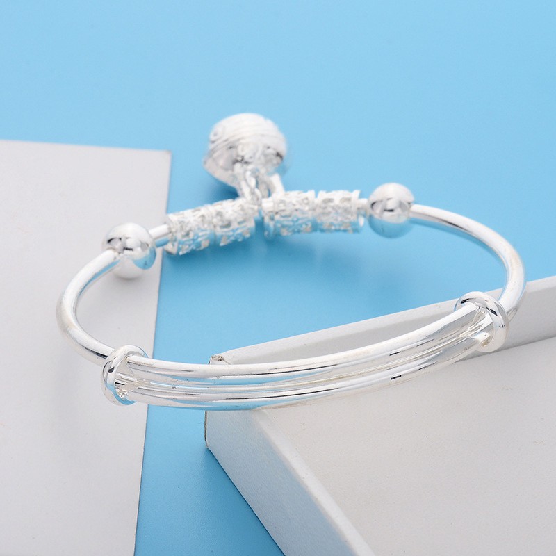 Lắc tay bạc đính ngọc trai thời trang cho nữ