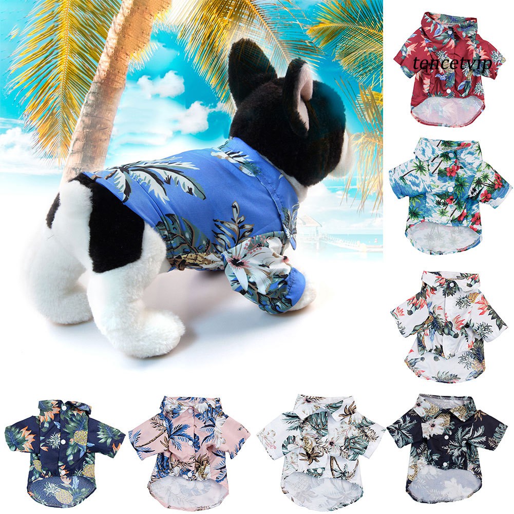 Áo thun in họa tiết cây dừa kiểu Hawaii cá tính cho thú cưng