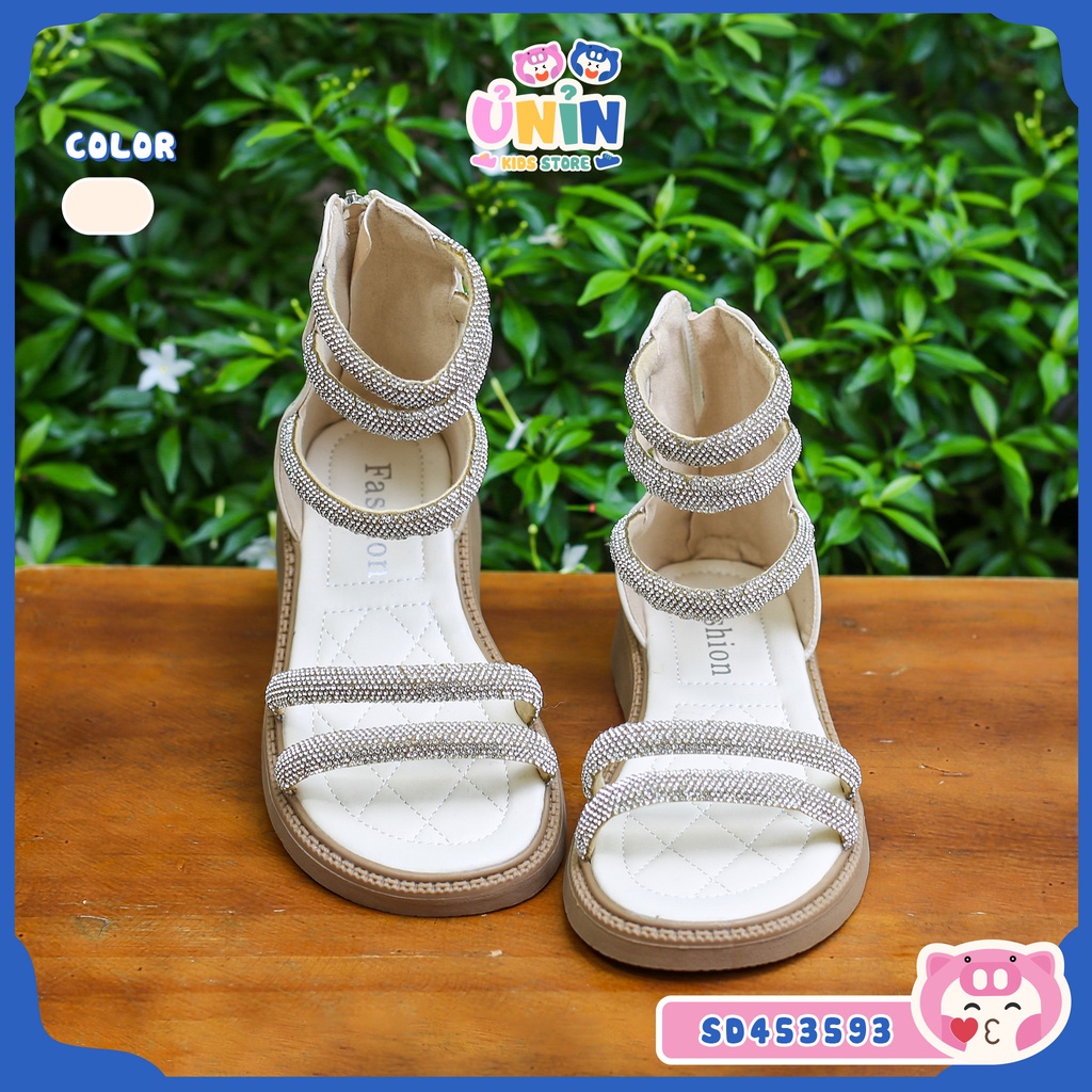 Giày Sandal Cho Bé Gái Đính Đá Lấp Lánh, Dép Dây Đan Ngang Cổ Cao, Phong Cách Công Chúa, Đi Tiệc Đi Chơi, Ủn Ỉn SD453593