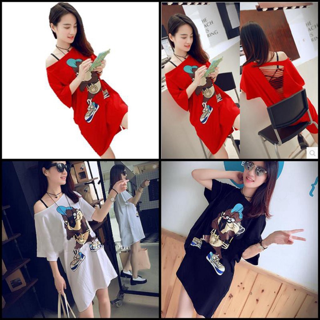 Áo trễ vai họa tiết hoạt hình thời trang | BigBuy360 - bigbuy360.vn