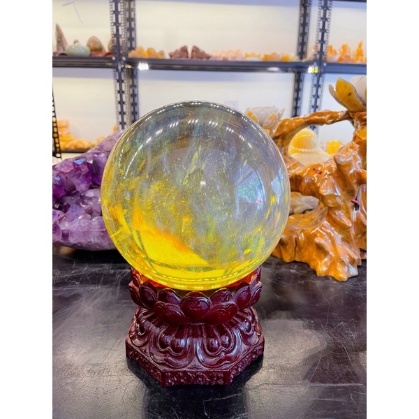 Quả Bi Cầu Đá Núi Lửa Đỏ - Vàng Phong Thuỷ