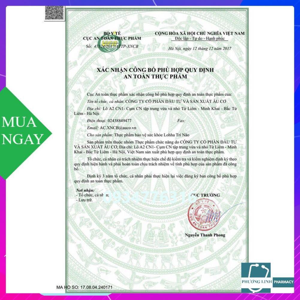 [6 TẶNG 1] LOHHA TRÍ NÃO – Bảo Vệ Thần Kinh, Ngừa Suy Giảm Trí Nhớ, Sa Sút Trí Tuệ, Alzheimer, Teo não