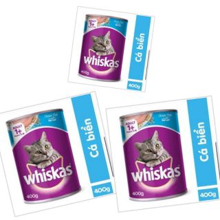 3 lon mèo whiskas vị cá biển lon 400gr