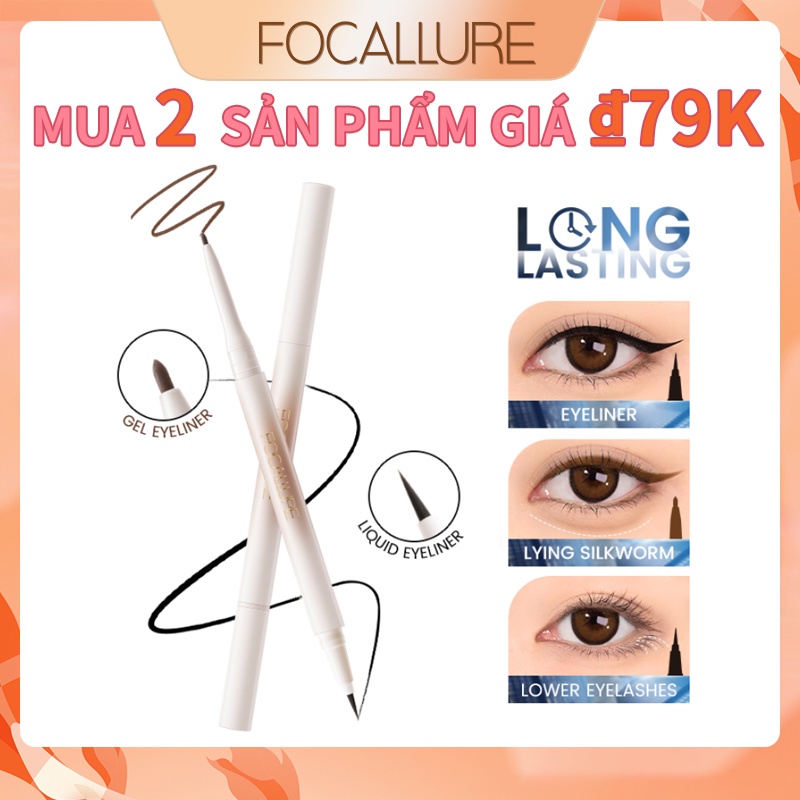 Focallure #Bút Kẻ Mắt Dạng Lỏng 2 Trong 1 Chống Nước Tiện Dụng