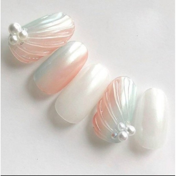 Tráng gương ánh ngọc trai, trang trí móng tay tiện lợi nail