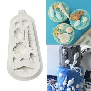 Khuôn silicone làm bánh kẹo mềm tạo hình vỏ sò ốc biển mới
