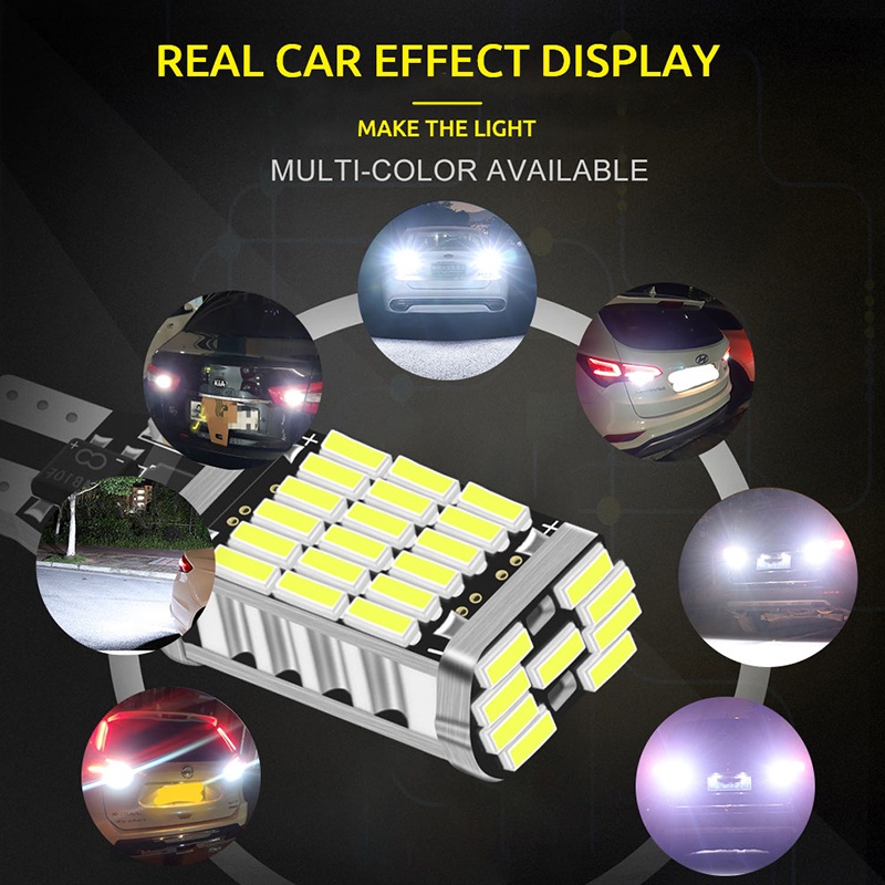 Bóng Đèn LED T15 45SMD Ánh Sáng Trắng/Vàng/Đỏ Chuyên Dụng Cho Xe Hơi/Xe Máy