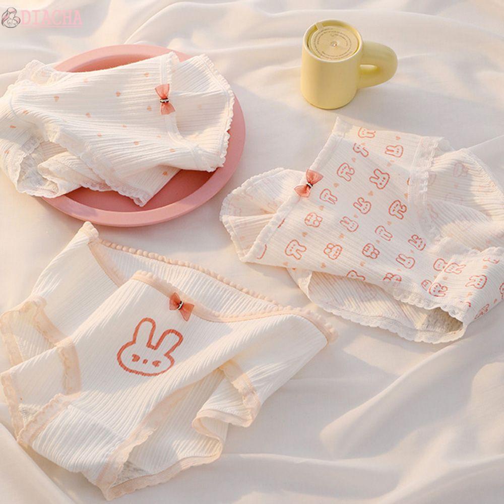 Quần lót cotton mềm mại thoáng khí in họa tiết đáng yêu cho nữ
