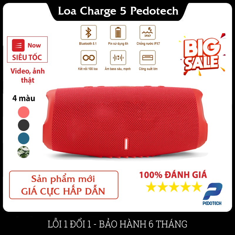 Loa bluetooth mini Charge 5 công suất 15w nghe nhạc hay, loa blutooth giá rẻ, pin trâu nghe nhạc tới 12h Lỗi 1 đổi 1