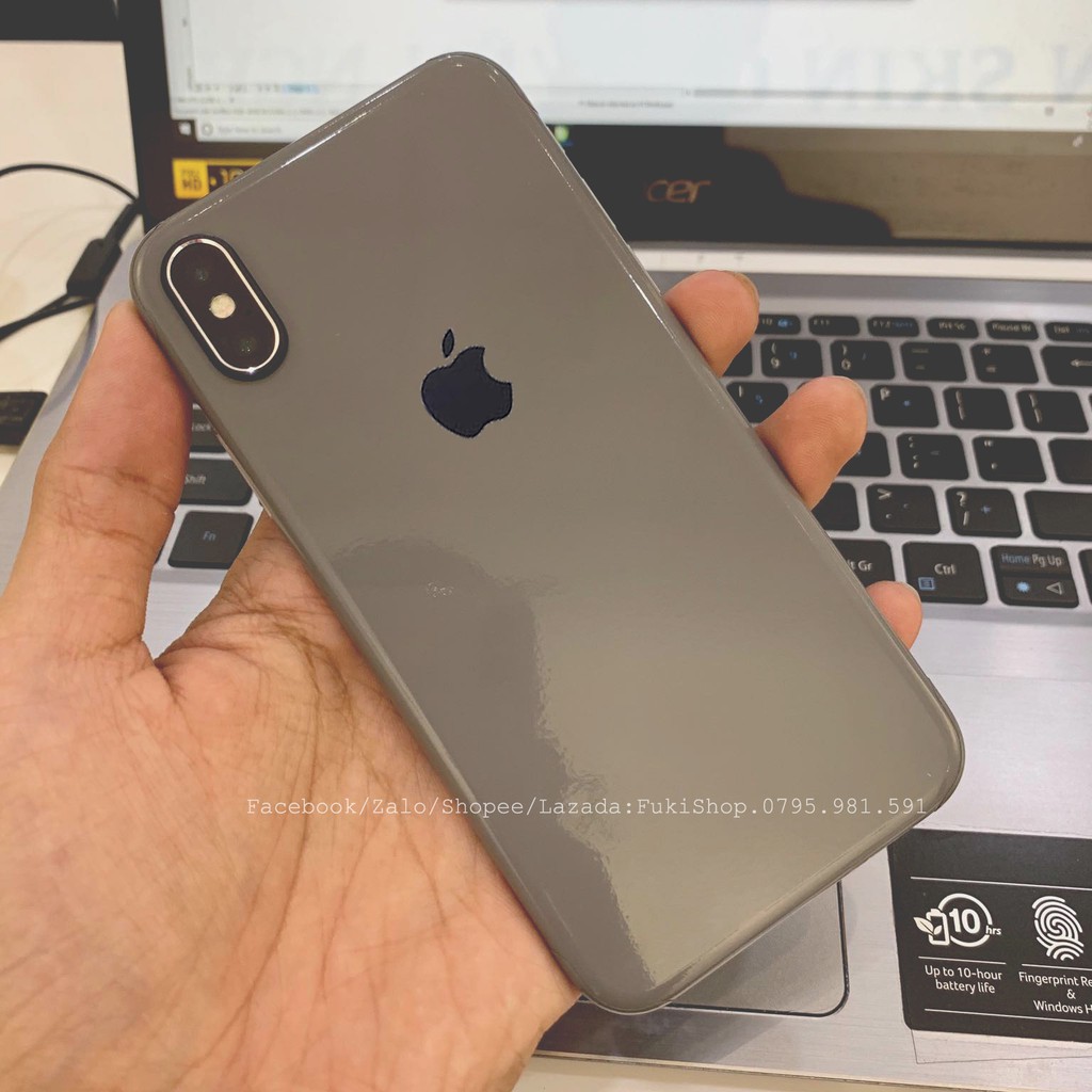 [IPHONE]Tấm Dán Skin mặt sau Glossy Nardo Grey Full Viền Dành cho 5 6 7 8 6plus 7plus 8plus X XS XR XSMAX 11 PRO MAX