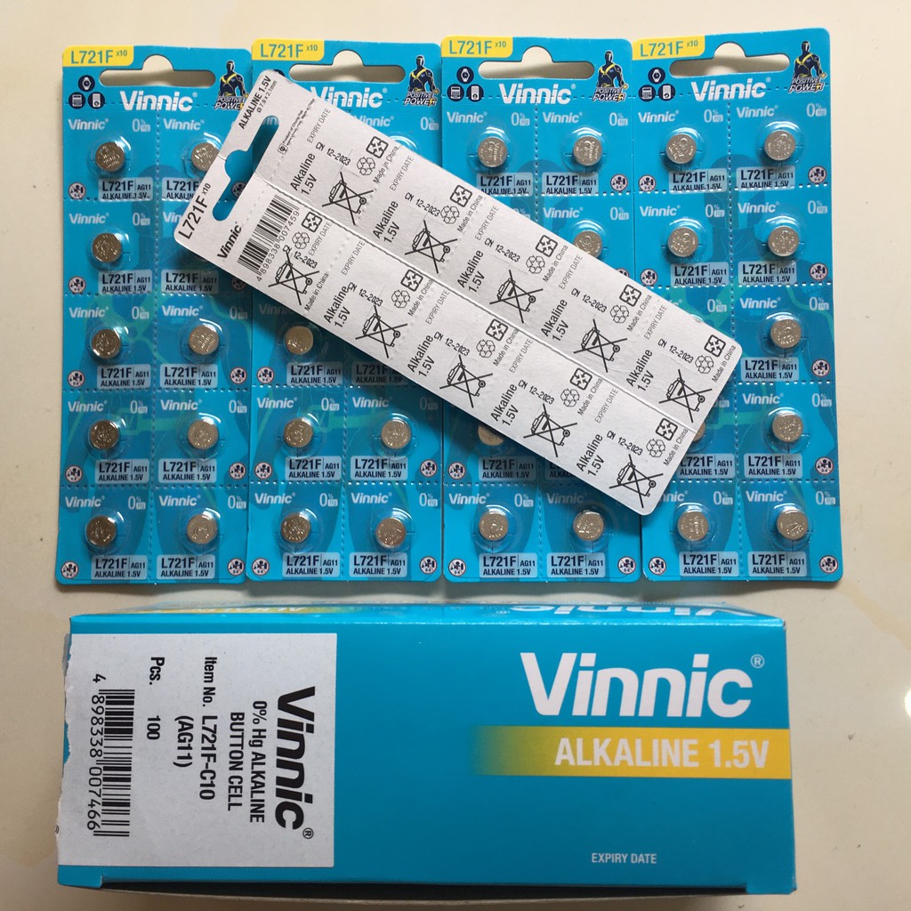 Combo 5 vỉ pin Vinnic L721F AG11 C10 SR721SW 721 379 CBHK721 Hong  Kong