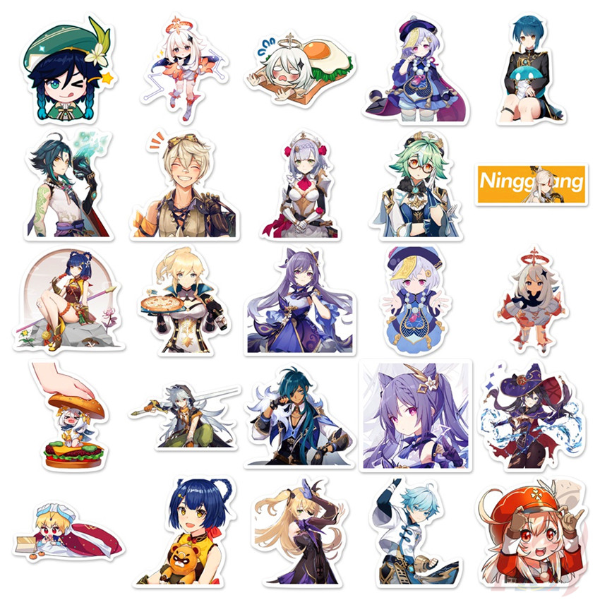 ❉ Genshin Impact - Series 02 Cartoon Games Stickers ❉ 50Pcs/Set DIY Fashion Luggage Laptop Skateboard Doodle Decals Stickers
