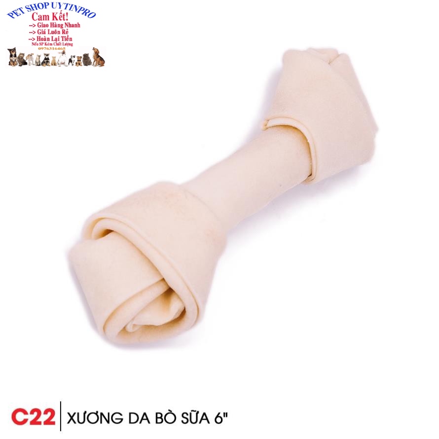 XƯƠNG GẶM CHO CHÓ Fonti C22 Xương da bò Cây 65g Thơm ngon Làm sạch răng Thơm miệng Hàm răng chắc khỏe SX tại Việt Nam