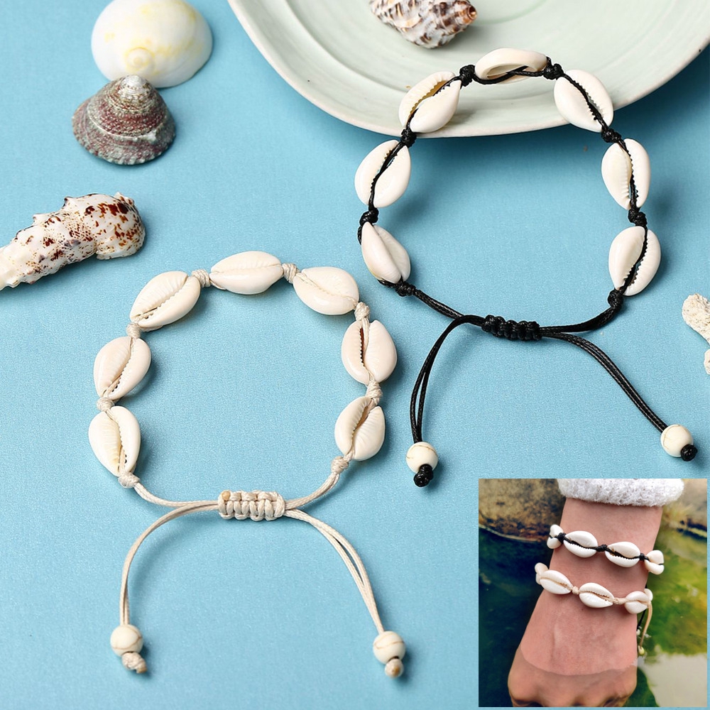 Vòng tay hình vỏ sò tự nhiên phong cách Bohemian