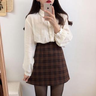 Áo Sơ Mi Tay Dài Màu Trơn Phong Cách Hàn Quốc 31653