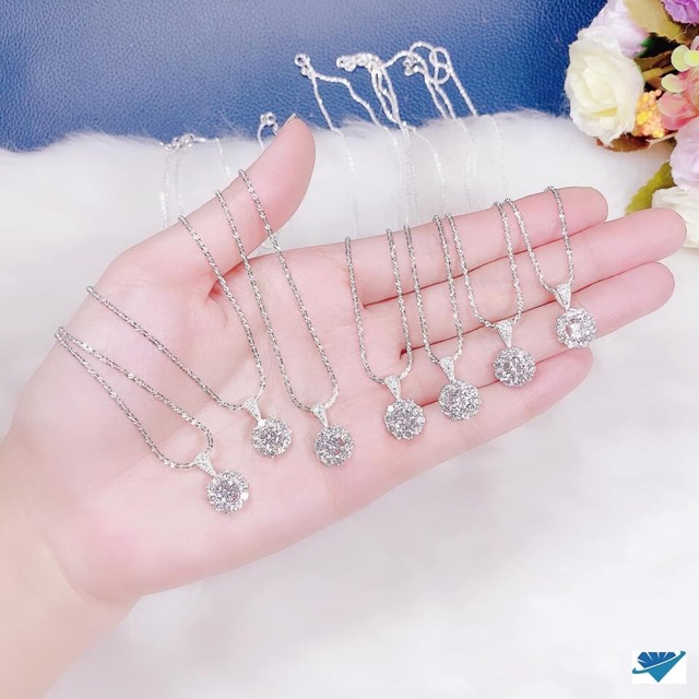 DÂY CHUYỀN BẠC MẶT HOA ĐÁ CAO CẤP CHO NỮ