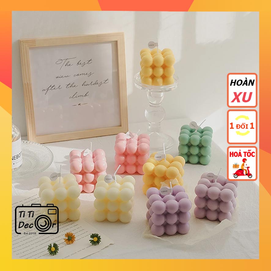 Nến Thơm Hình Khối Rubik TiTi Decor Trang Trí Phòng Ngủ, Phòng Khách Và Decor Bàn Học