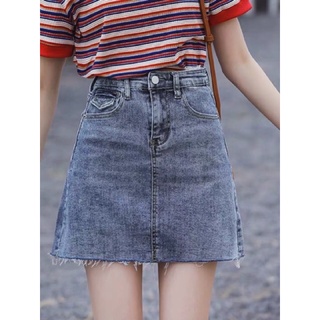 chân váy chưx A jean cạp cao (hình thật)