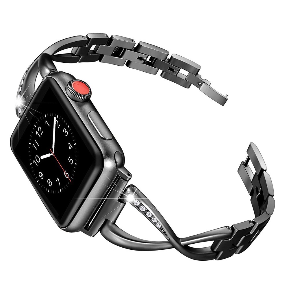 Dây Đeo Đồng Hồ apple watch 45mm 44mm 41mm Bằng Thép Không Gỉ Đính Đá Kim Cương Dây Đeo Đồng Hồ apple watch 40mm 38mm 42mm 7 6 se 5 4 3