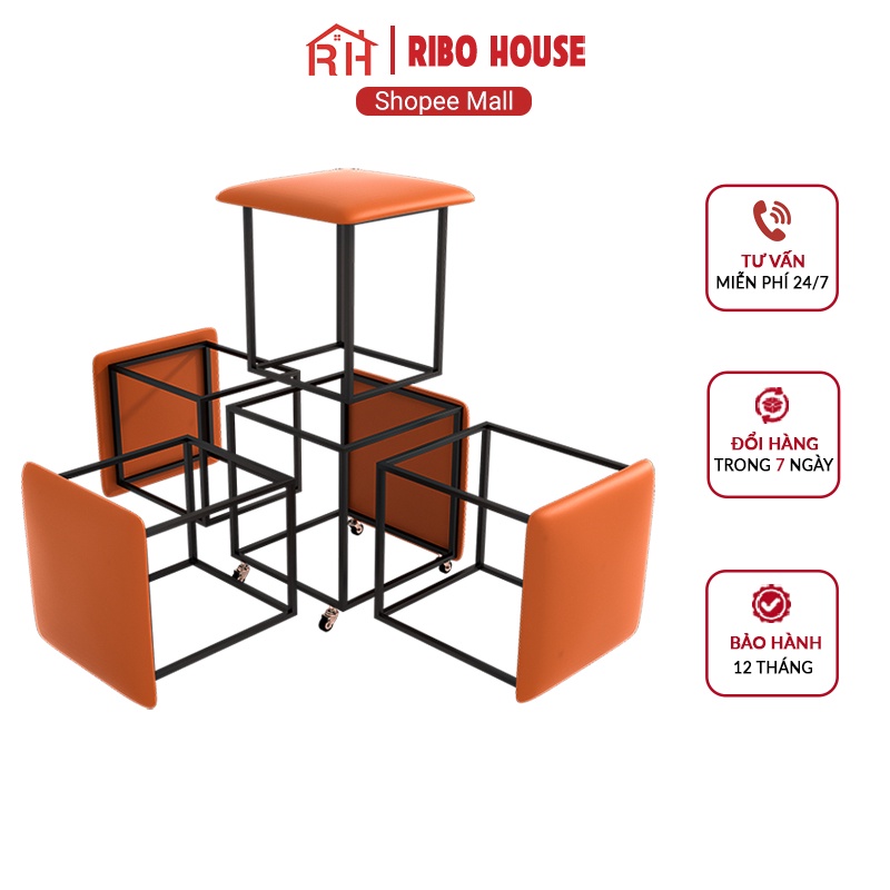 Ghế sofa đơn RIBO HOUSE đệm vải da, 5 ghế rubik đơn trang trí phòng khách decor quán cà phê dã ngoại RIBO172