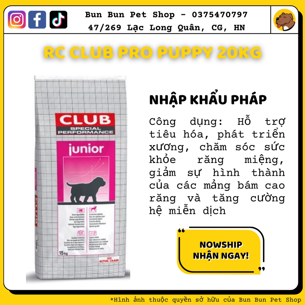 Hạt khô Royal Canin Club Pro Junior 20kg bao lớn