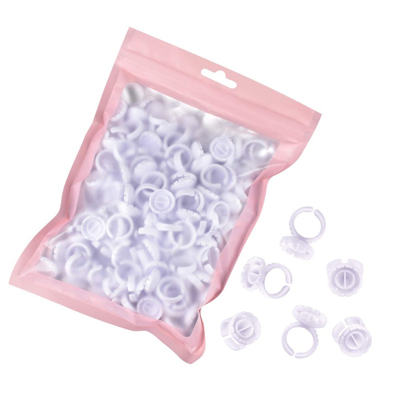 Set 100 Giá Đỡ Nhẫn Gắn Lông Mi Giả Dùng Một Lần Tiện Lợi