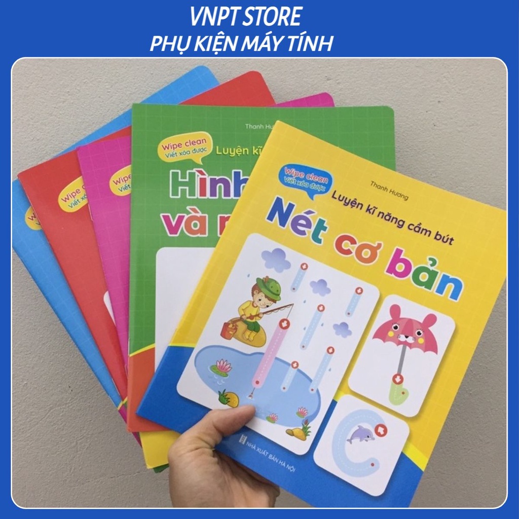 Bộ luyện kỹ năng cầm bút cho bé, Mẫu vẽ và xóa được giúp bé phát triển thông minh hơn.