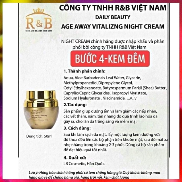 [COBO SANG XỊN]Bộ Chăm Sóc Da Chống Lão Hóa Daily Beauty Age Away Vitalizing Dưỡng Da Chuyên Sâu,Phục Hồi Da,Dưỡng Ẩm