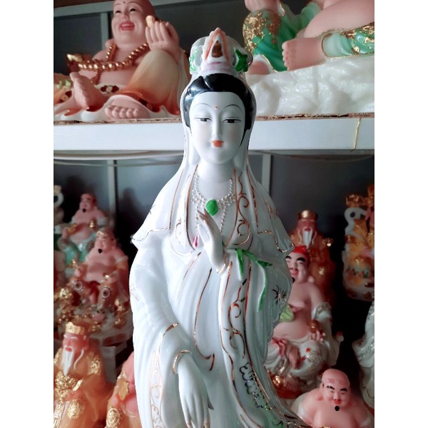 TƯỢNG QUAN ÂM ĐỨNG BẰNG SỨ CAO 40CM VÀ 45CM