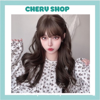 Tóc giả nữ đẹp ,❤️❤️ FREESHIP ❤️❤️ nguyên đầu xoăn lửng 40cm tặng kèm lưới trùm 8170