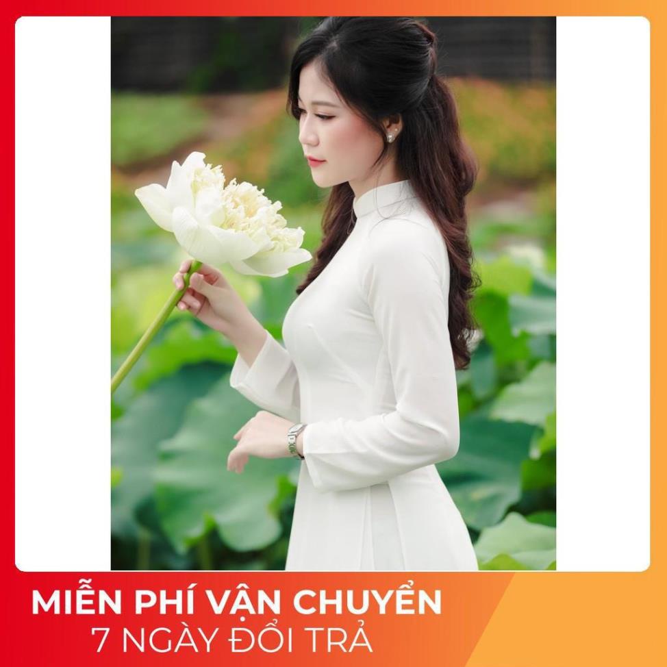 Áo Dài Lụa Trắng Học Sinh, nữ sinh  lụa nhật