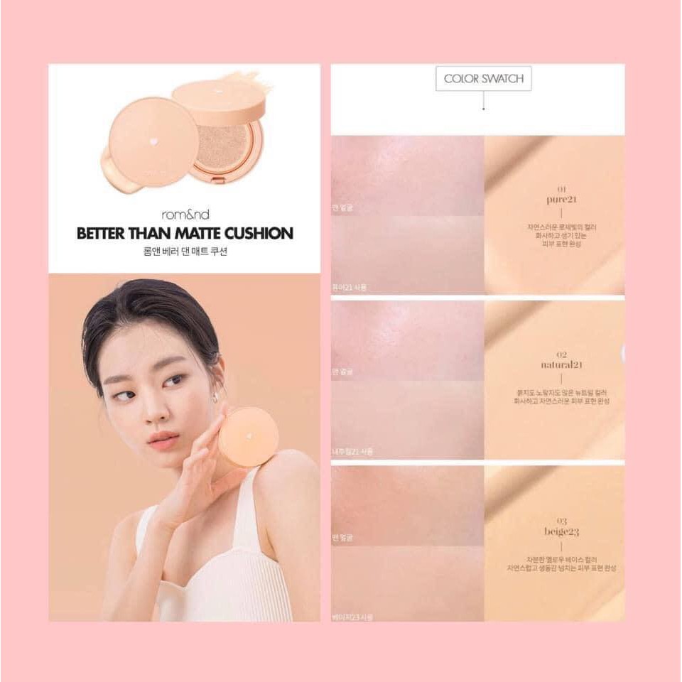 Tách lẻ Combo Cushion Romand Better than matte | BigBuy360 - bigbuy360.vn