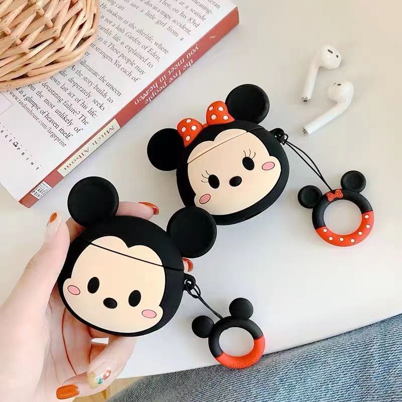 Vỏ Bảo Vệ Hộp Sạc Tai nghe không dây AirPods 1 2 pro 3 2021 gen3 Bằng Silicon tpu Mềm Hình Chuột Mickey Minne 3D Chống Rơi