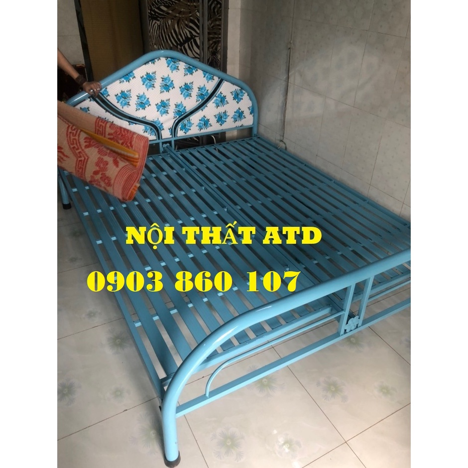 Giường sắt nhiều kích thước 80cm 1m 1m2 1m4 1m6 1m8 dài 2m hình thực tế tại giường ngủ ATD