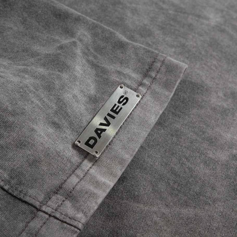 Áo thun nam form rộng tay lỡ màu xám wash tee local brand dập nổi Emboss Davies