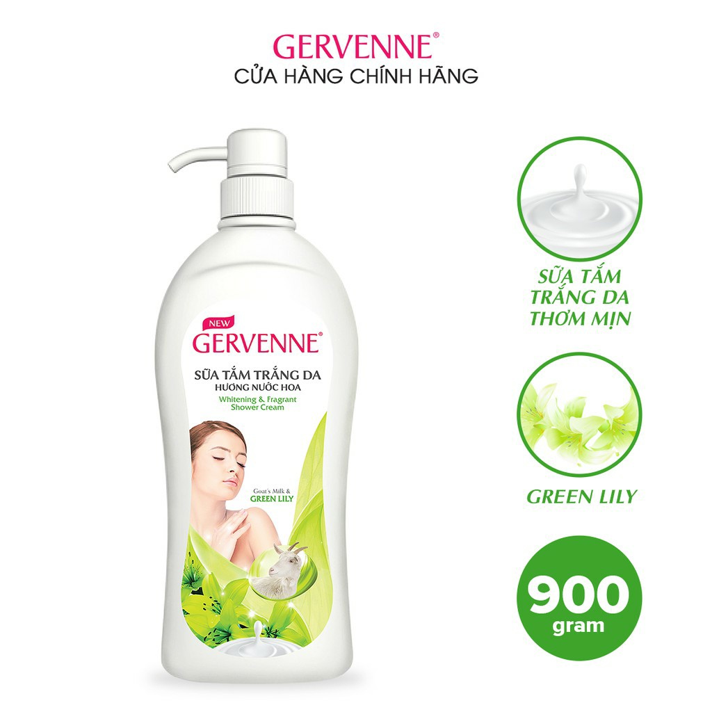 Gervenne - Sữa tắm trắng da 900g - 3 mùi