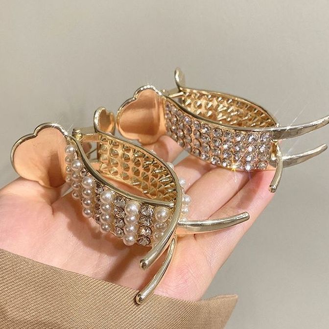 Kẹp Tóc Màu Vàng Cỡ Lớn Phong Cách Hàn Quốc Mới