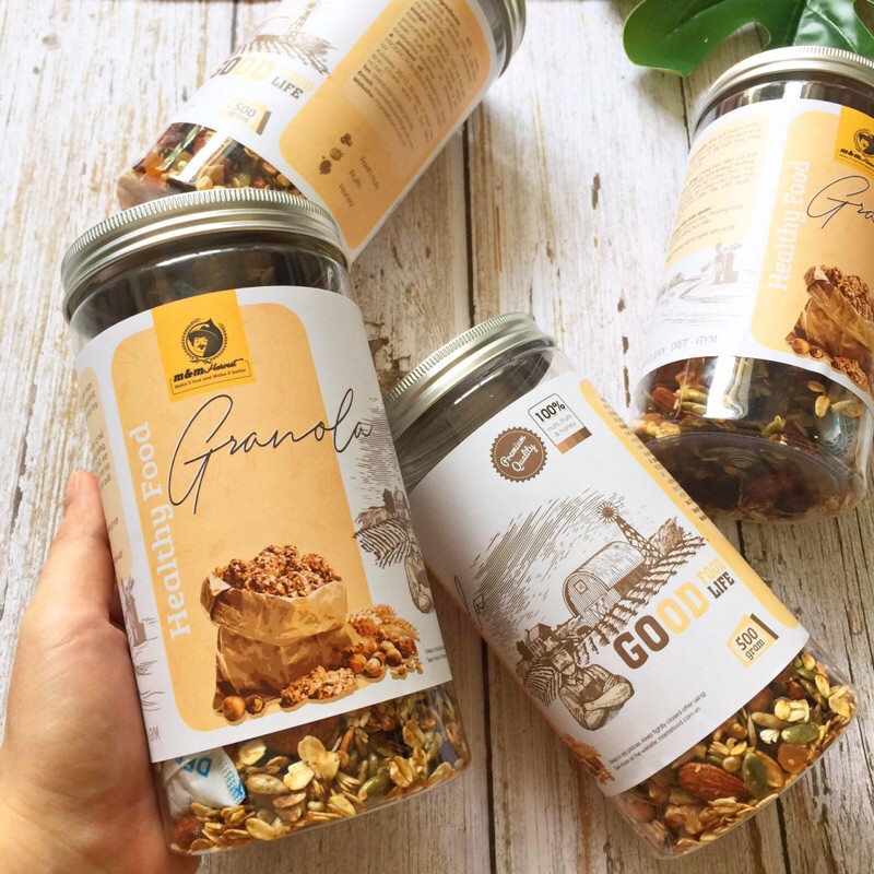 [THƯỢNG HẠNG] GRANOLA mix 12 loại hạt quả ĂN KIÊNG, KHÔNG ĐƯỜNG- GRANOLA nướng mật ong rừng, GIẢM CÂN tự nhiên, 500g