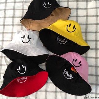 Nón Bucket,mũ tai bèo 2 mặt Mặt Cười Smile-Phong cách Nam Nữ